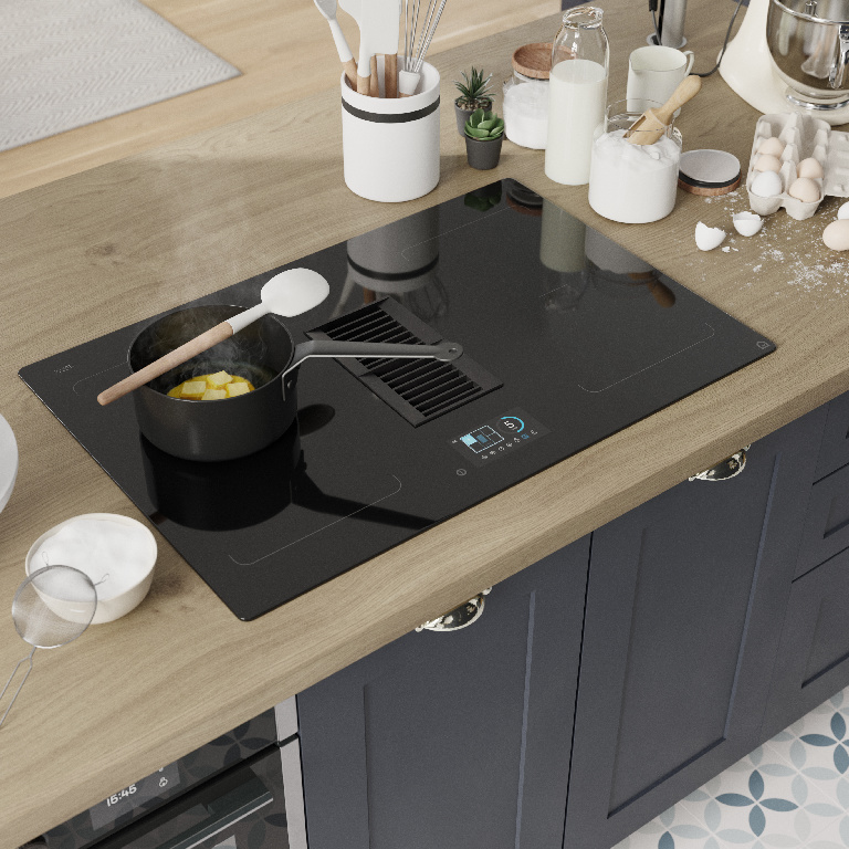 Plita incorporabila GoodHome GHIHEF77B, inductie, 4 arzatoare, sticla ceramica, negru