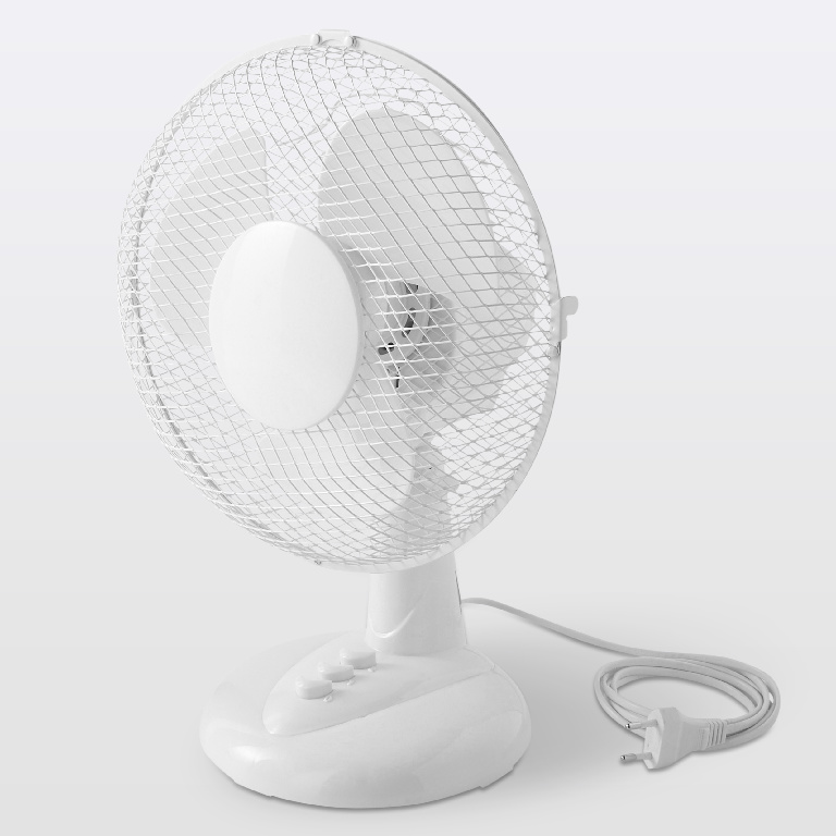 Ventilator de birou, 2 trepte viteza, D 23 cm, 30W, alb