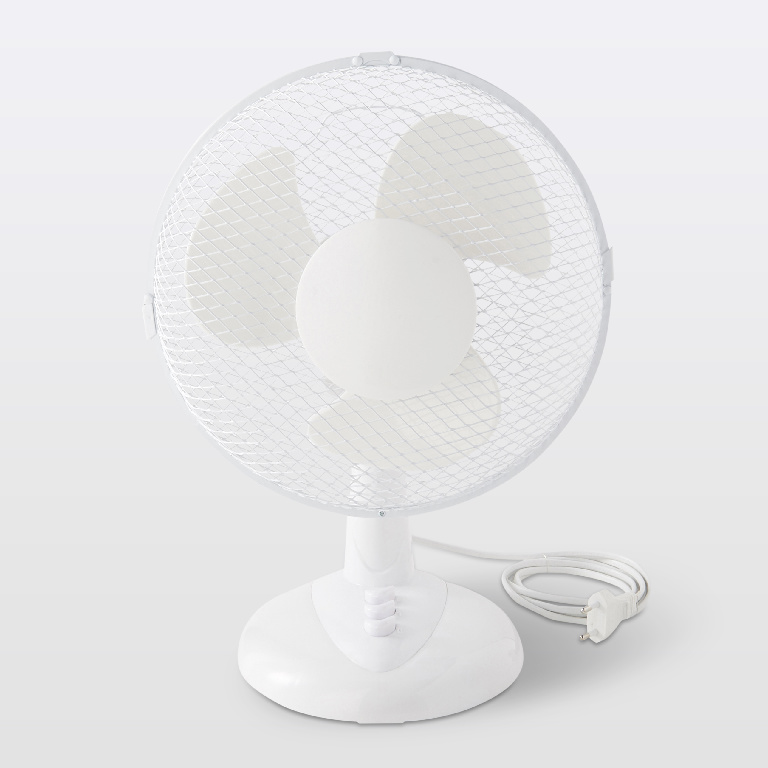 Ventilator de birou, 2 trepte viteza, D 23 cm, 30W, alb
