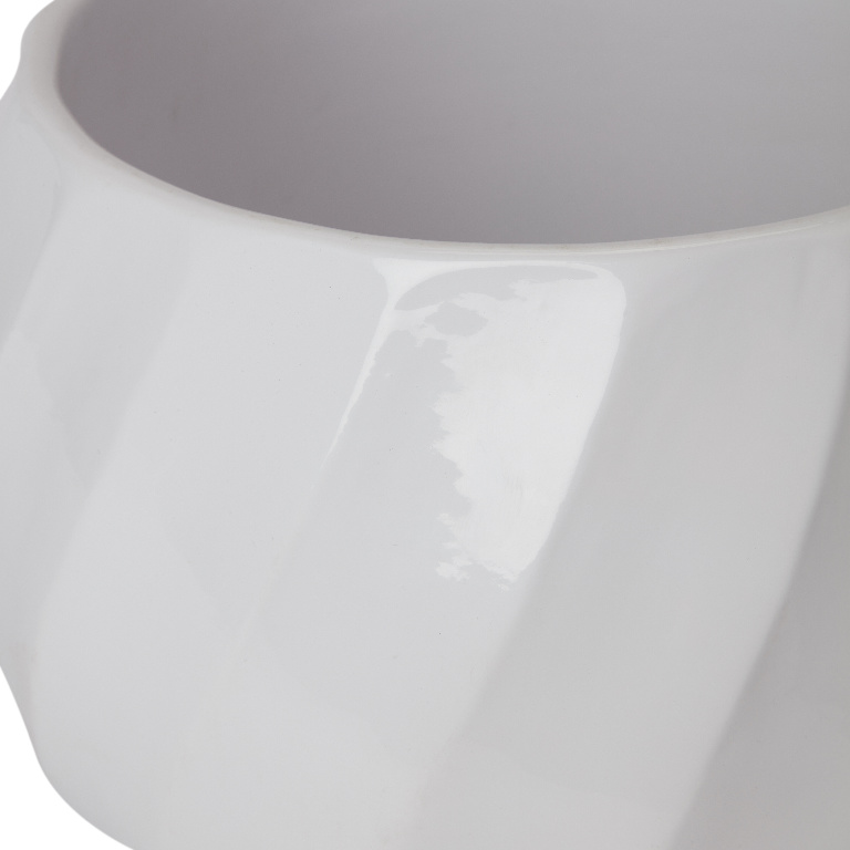 Ghiveci flori GOODHOME, argila, D 26.5 cm, alb