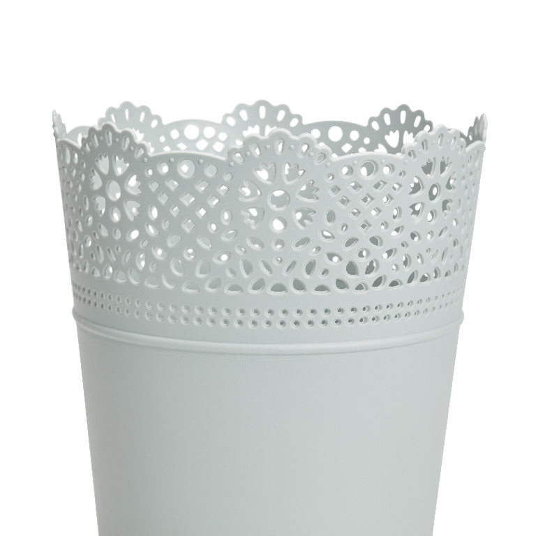 Ghiveci flori GOODHOME Dantela, plastic, D 18 cm, alb