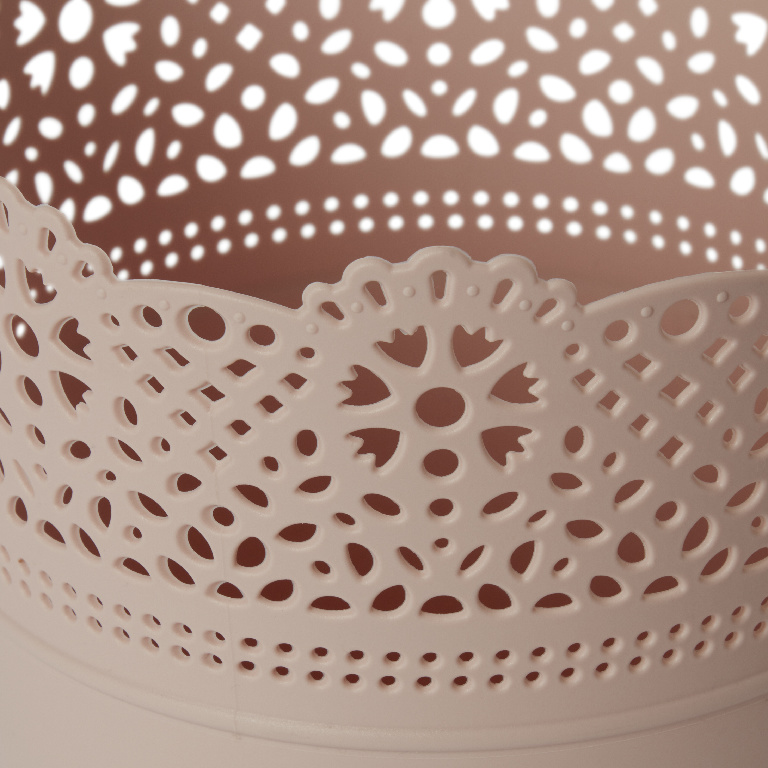 Ghiveci flori GOODHOME Dantela, plastic, D 18 cm, roz
