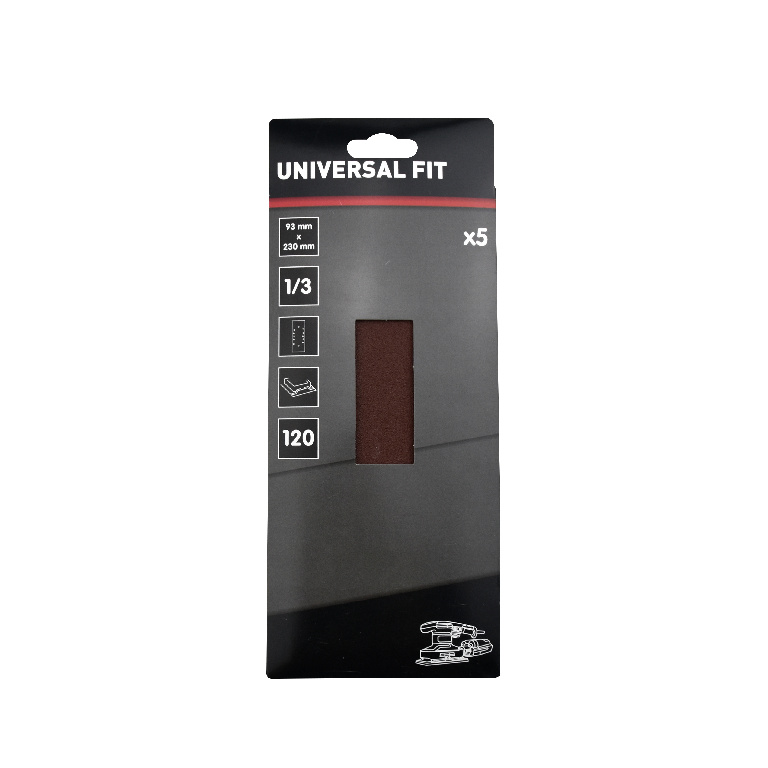 Set 5 foi abrazive smirghel 1/3 Universal Fit, 230 x 93 mm, fine, granulatie P120 G