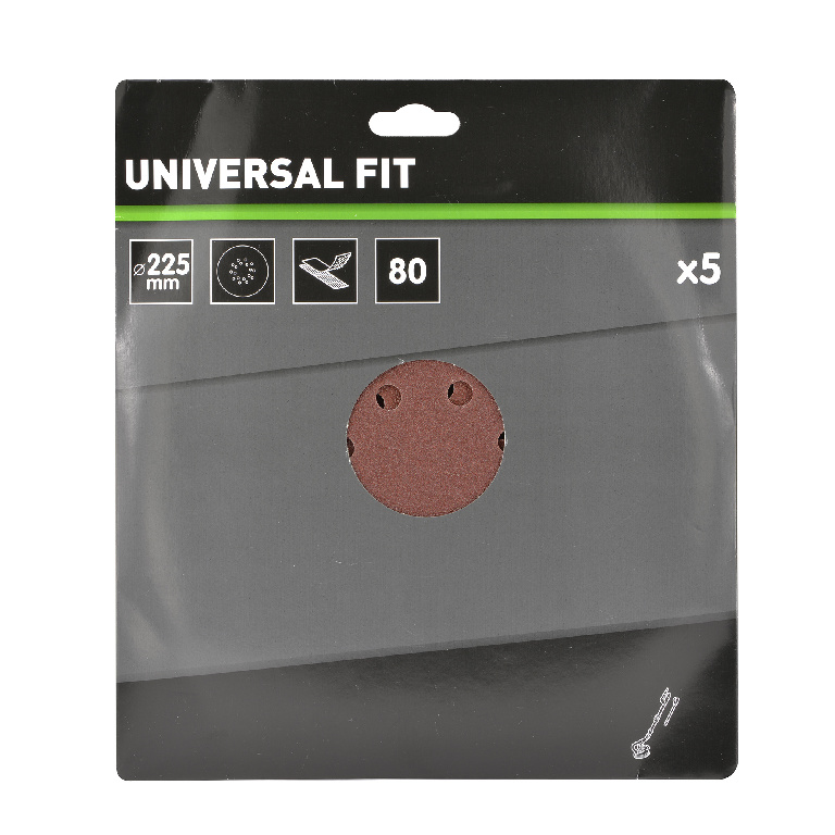 Set 5 foi smirghel aparat slefuire pereti Universal Fit, P80, 225 mm