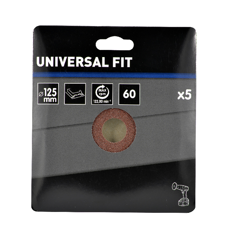 Disc din fibra pentru bormasina, 125 mm, granulatie 60