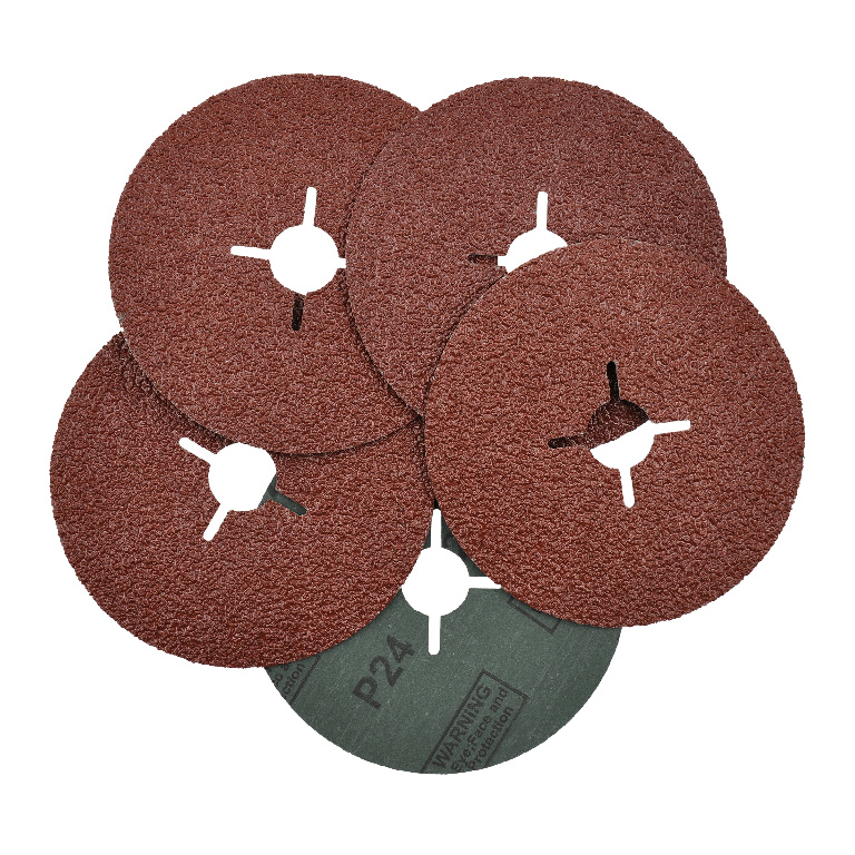 Disc din fibra pentru polizor Universal Fit, 125 mm, granulatie 24, maro