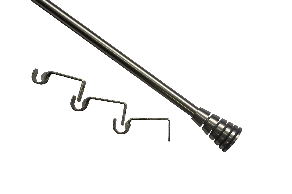 Set galerie simpla extensibila, metal, 210/120 cm, gri, diametru 19 mm  GoodHome Athens