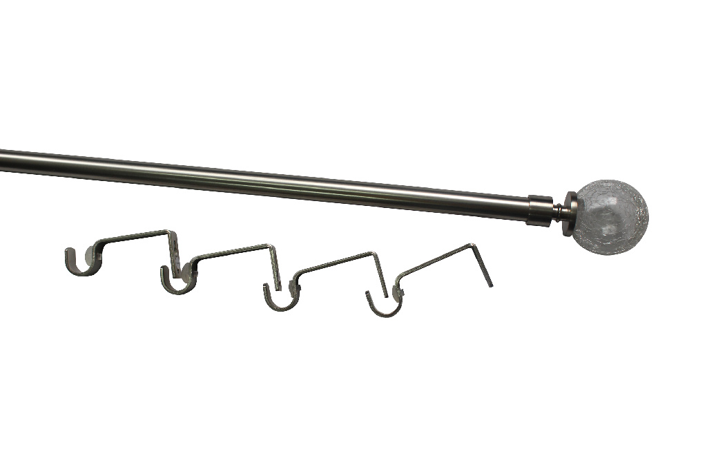 Set galerie simpla extensibila, metal, 330/200 cm, diametru 19 mm, gri  GoodHome Athens