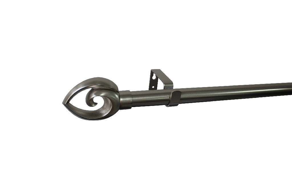 Set galerie simpla extensibila, metal, 210/120 cm, diametru 28 mm, gri GoodHome Athens