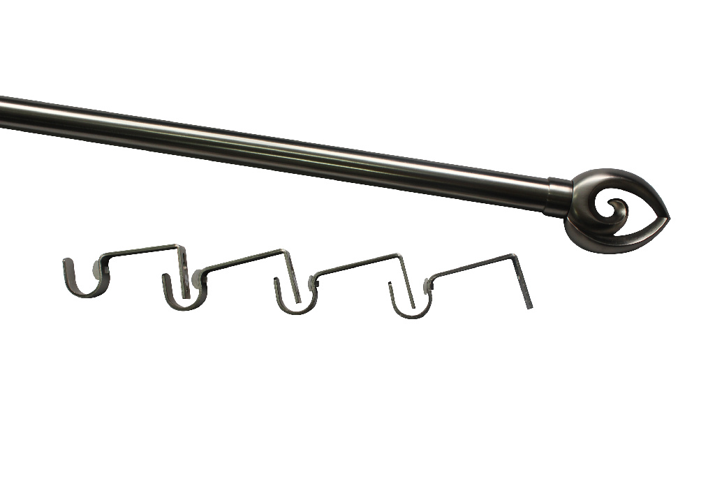 Set galerie simpla, extensibila, metal, 330/200 cm, diametru 28 mm, gri  GoodHome Athens