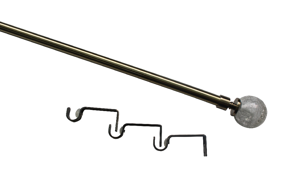 Set galerie simpla extensibila, metal, auriu, 210/120 cm, diametru 19 mm GoodHome Antiki