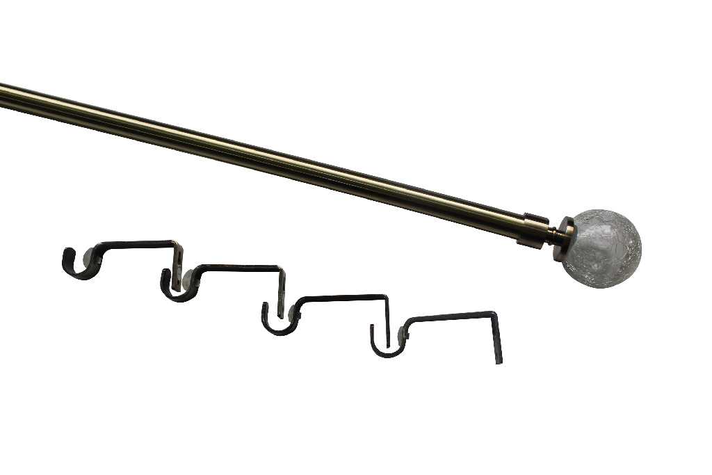 Set galerie simpla extensibila, metal, 330/200 cm, auriu, diametru 19 mm GoodHome Antiki