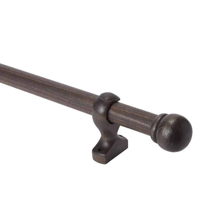 Set galerie lemn nuc, 200 cm, diametru 28 mm