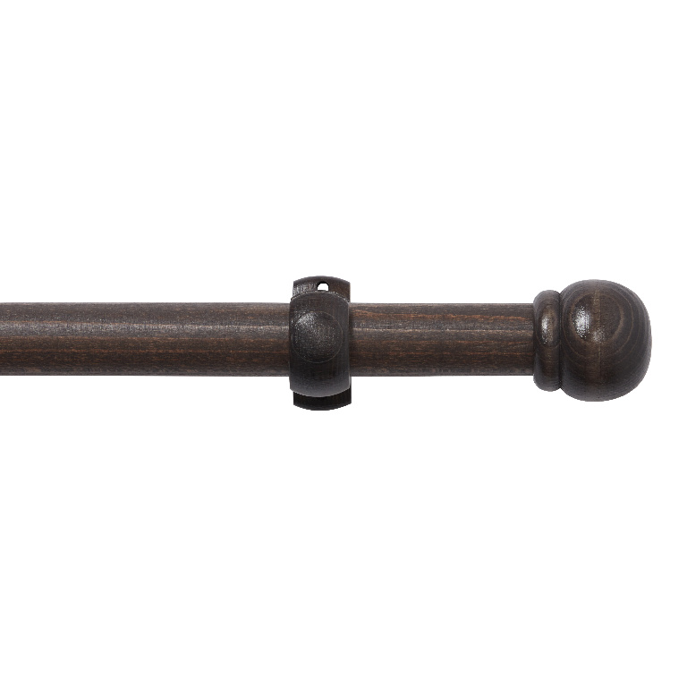 Set galerie lemn nuc, 200 cm, diametru 28 mm