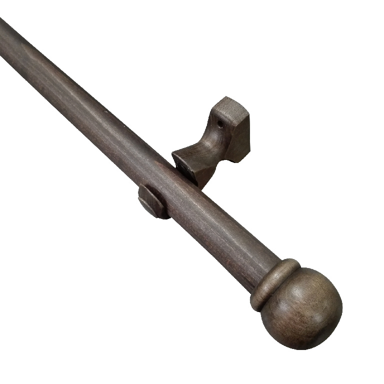 Set galerie lemn, nuc, 150 cm, diametru 28 mm