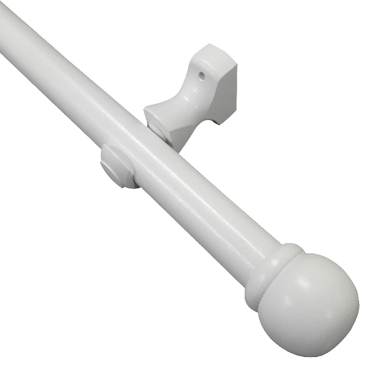 Set galerie lemn, alb, 200 cm, diametru 28 mm