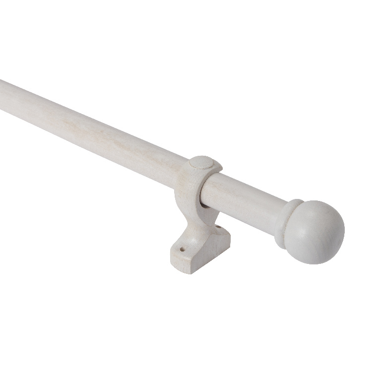 Set galerie lemn, alb, 150 cm, diametru 28 mm