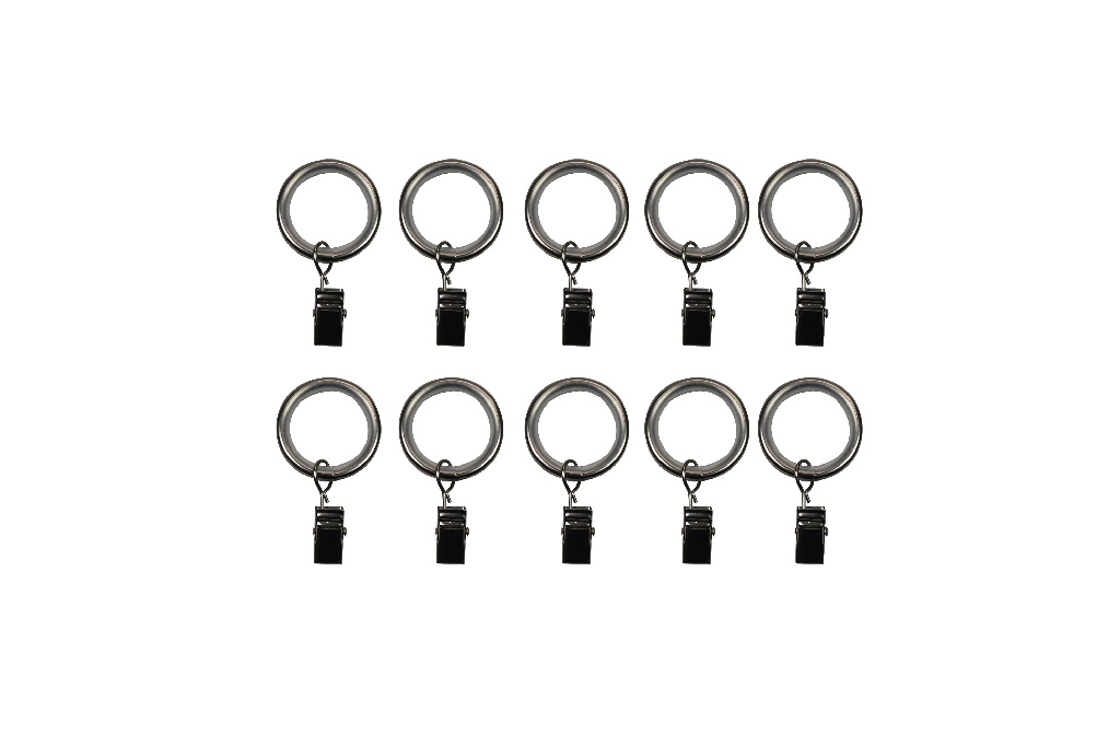 Set inele cu clema pentru galerie, metal, 2.5 cm, diametru 16/19 mm  GoodHome