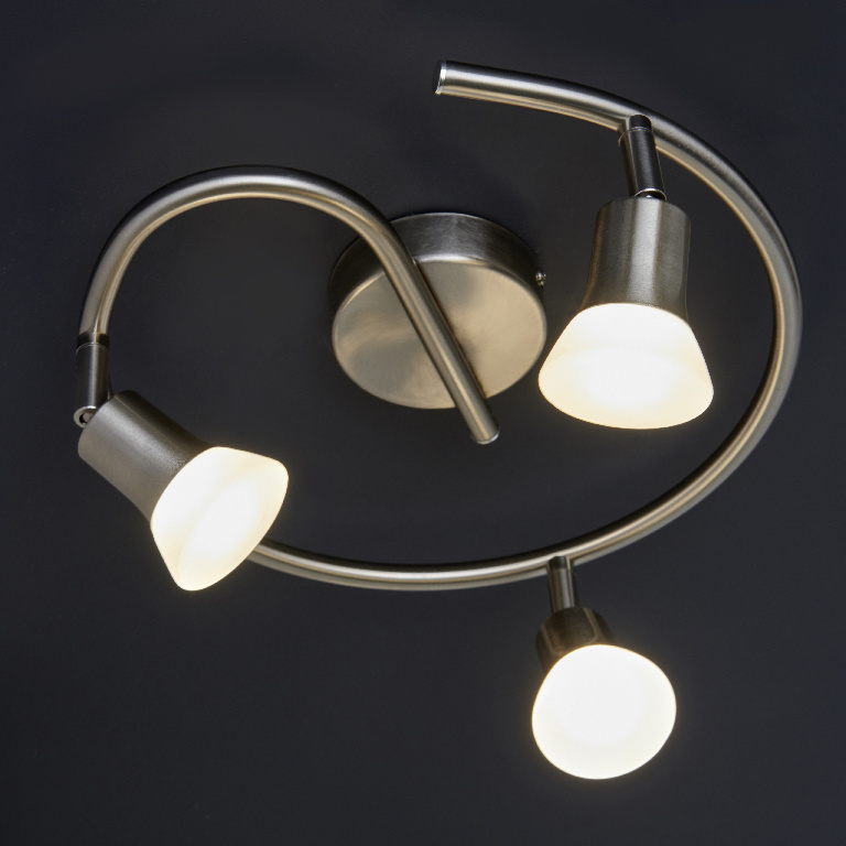 Plafoniera LED COLOURS Nabesna, 200lm, 3 x 3.4W, lumina calda, argintiu