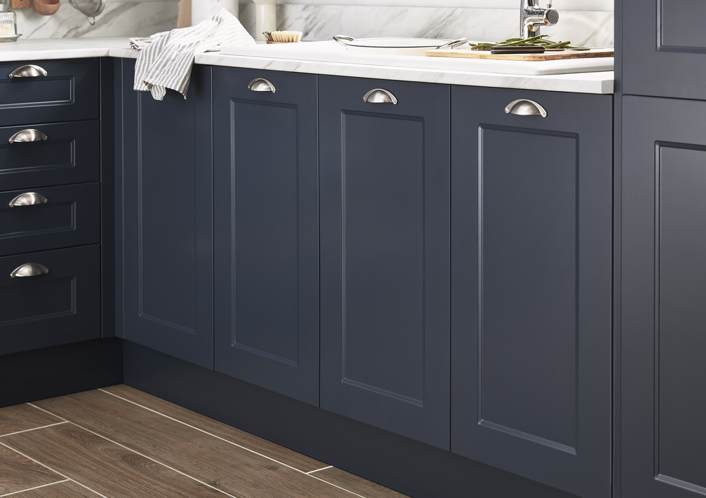 Front usa GoodHome Artemisia, 49.7 x 71.5 x 1.8 cm, PET si MDF, albastru mat