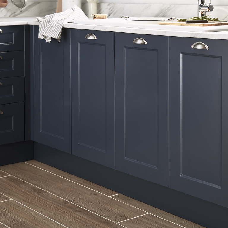 Front usa GoodHome Artemisia, 49.7 x 71.5 x 1.8 cm, PET si MDF, albastru mat