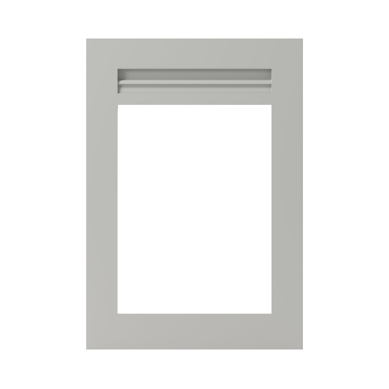 Front usa GOODHOME Garcinia, sticla si MDF, 49.7 x 71.5 x 2 cm, gri