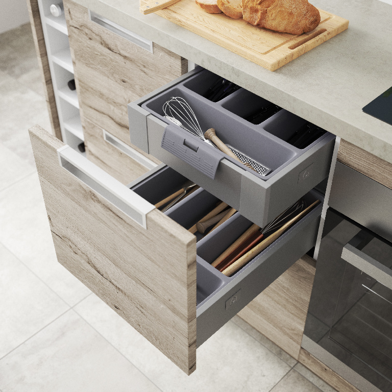 Sertar adanc GoodHome Soto, 40 cm, antracit