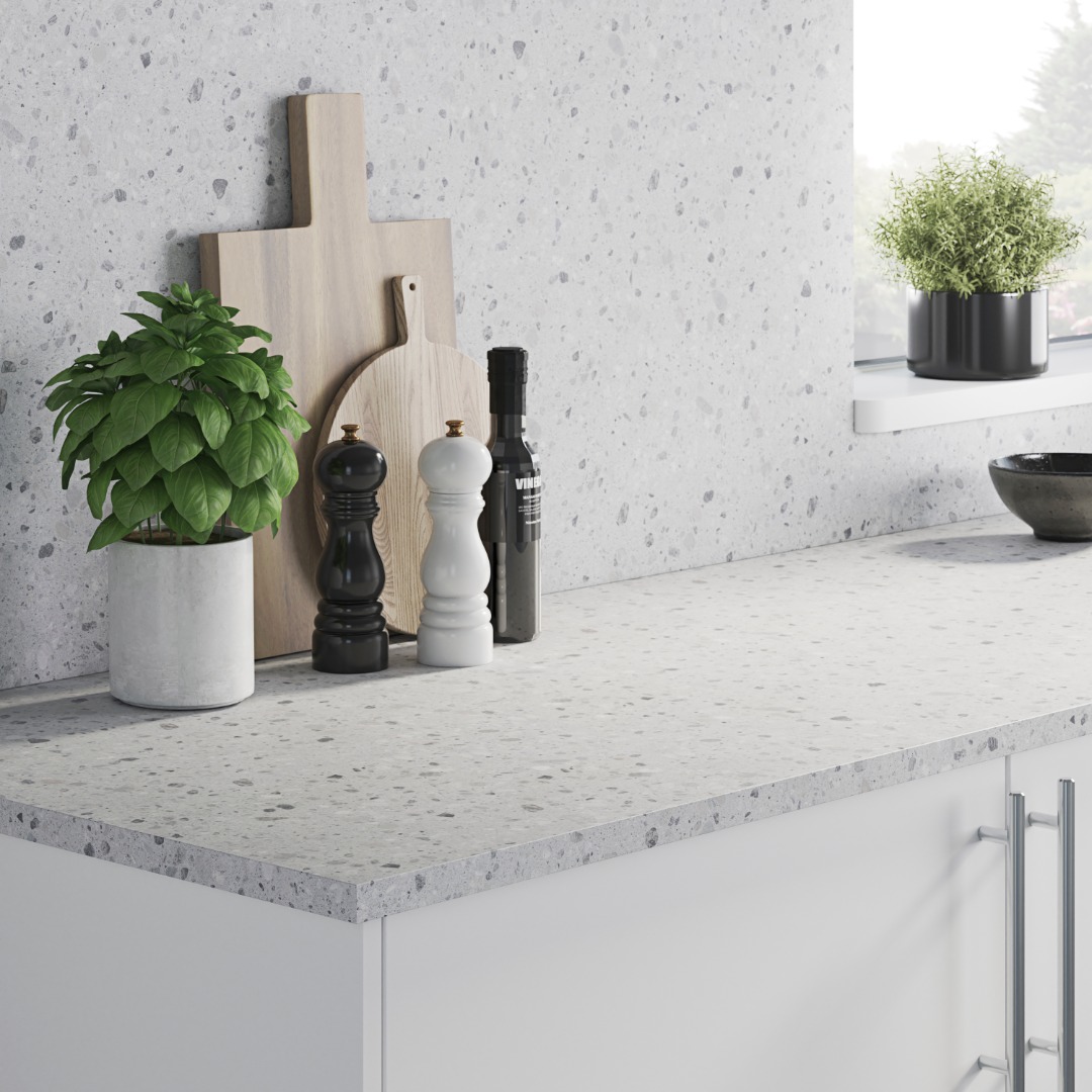 Panou antistropi GOODHOME Terrazzo, PAL, 300 x 60 x 0.8 cm, gri