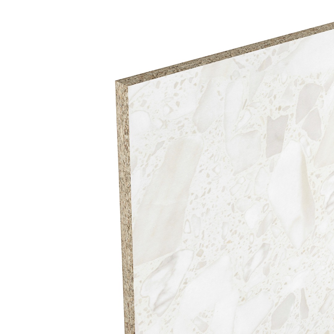 Panou spate GoodHome Algiata, 300 x 60 x 8 cm, PAL melaminat, efect marmura alb lucios