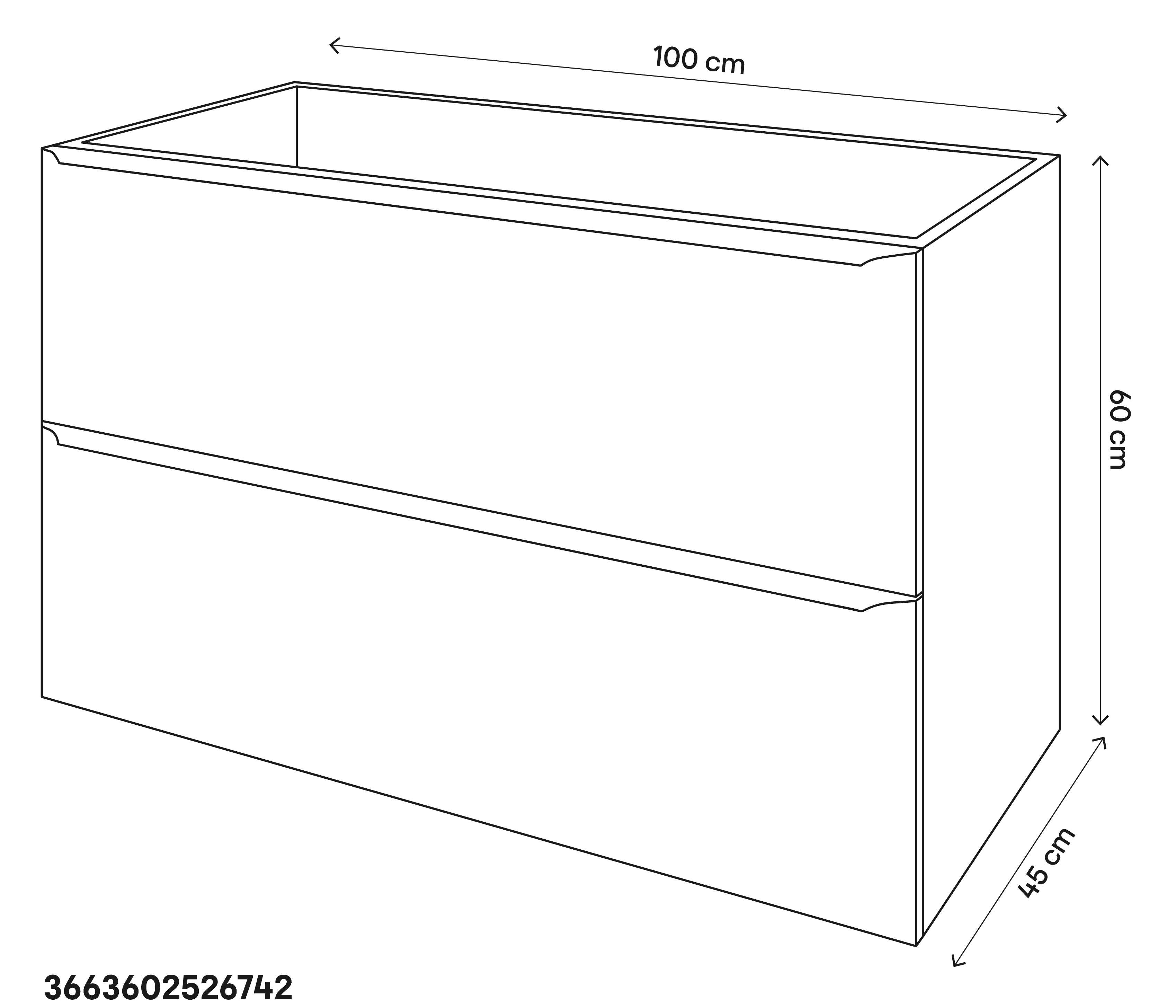 Masca lavoar GoodHome Imandra, suspendata, 100 x 45 x 60 cm, stejar