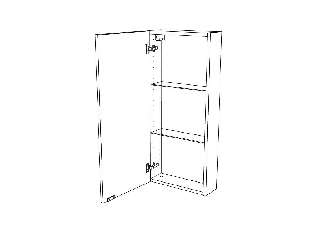 Dulap baie GoodHome Imandra, suspendat, 40 x 15 x 90 cm, stejar