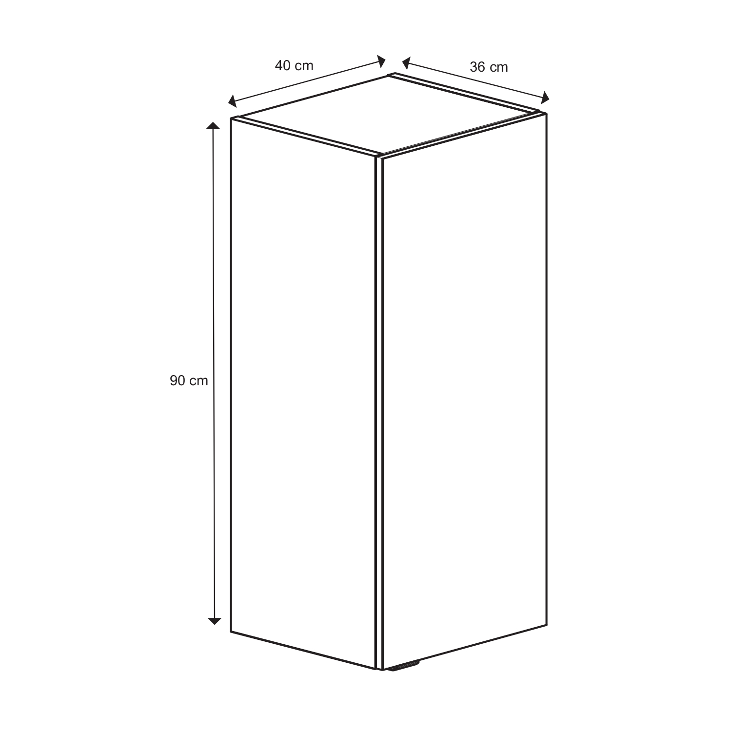 Dulap baie GoodHome Imandra, suspendat, 40 x 36 x 90 cm, stejar