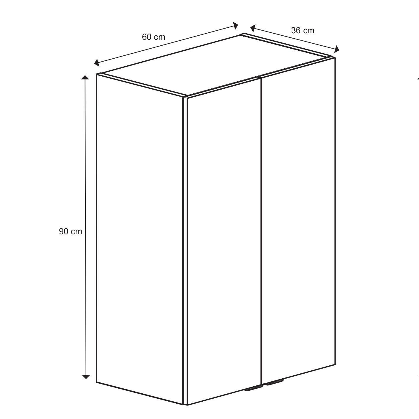 Dulap baie GoodHome Imandra, suspendat, 60 x 36 x 90 cm, stejar