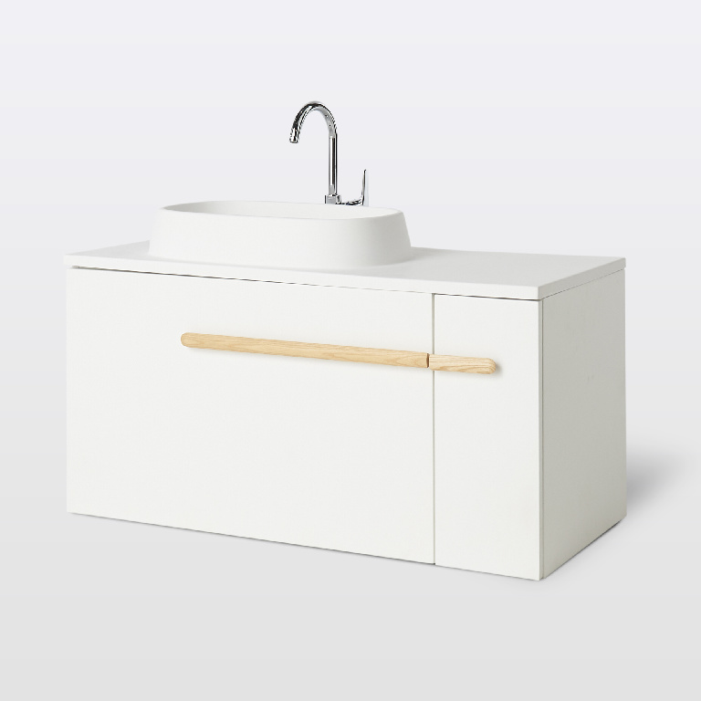 Lavoar baie GOODHOME, rasina, 100 x 45 cm, alb