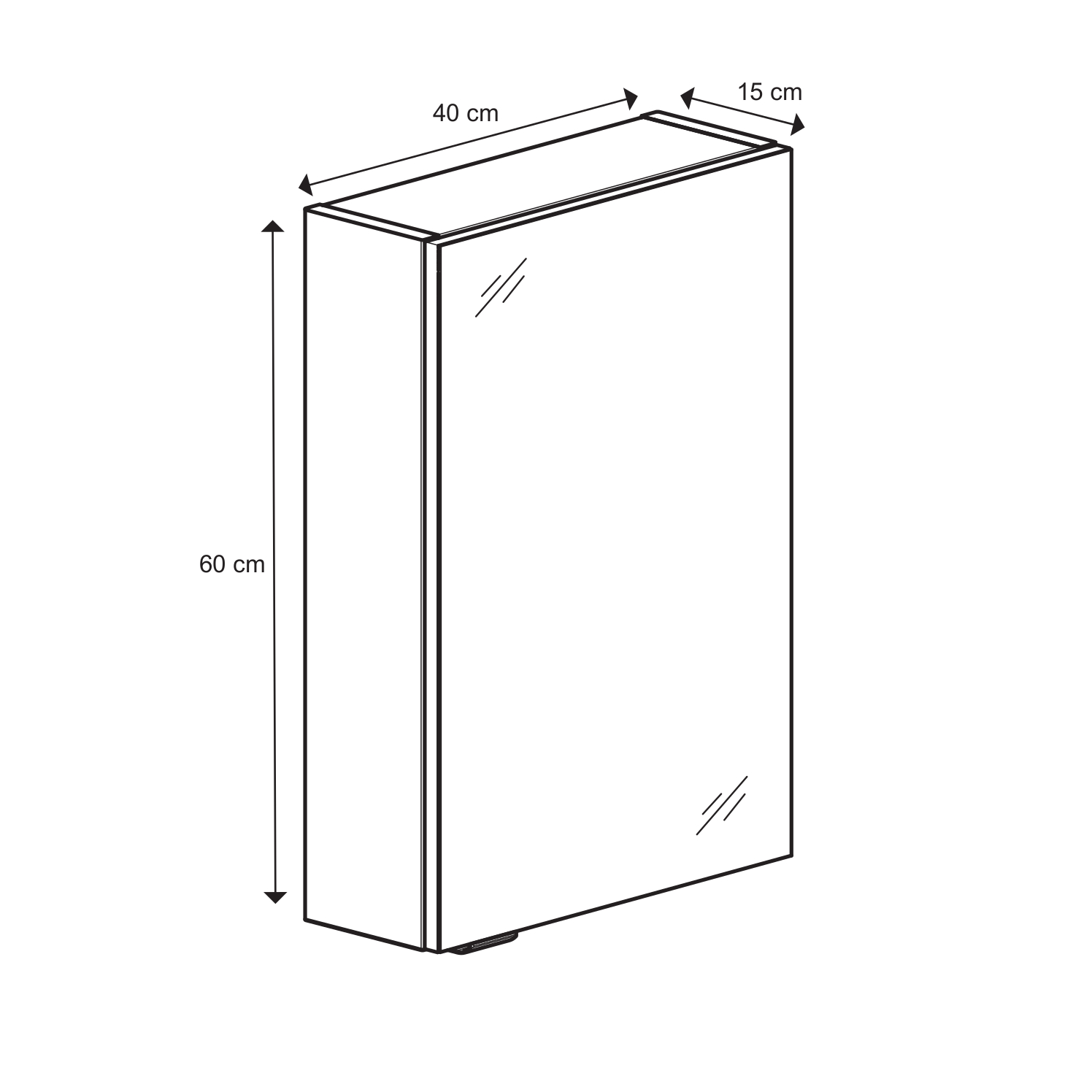 Dulap baie cu oglinda GoodHome Imandra, suspendat, 40 x 15 x 60 cm, alb