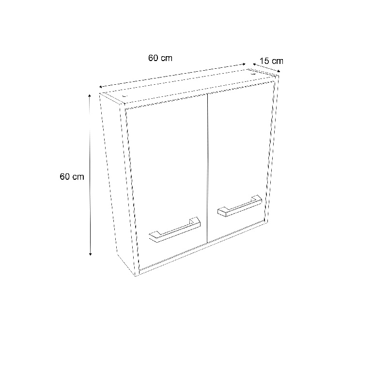 Dulap baie GoodHome Ladoga, suspendat, 60 x 15 x 60 cm, alb