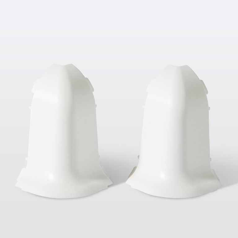 Coltar exterior plinta, PVC, 4.38 x 2.74 cm, 2 bucati, alb
