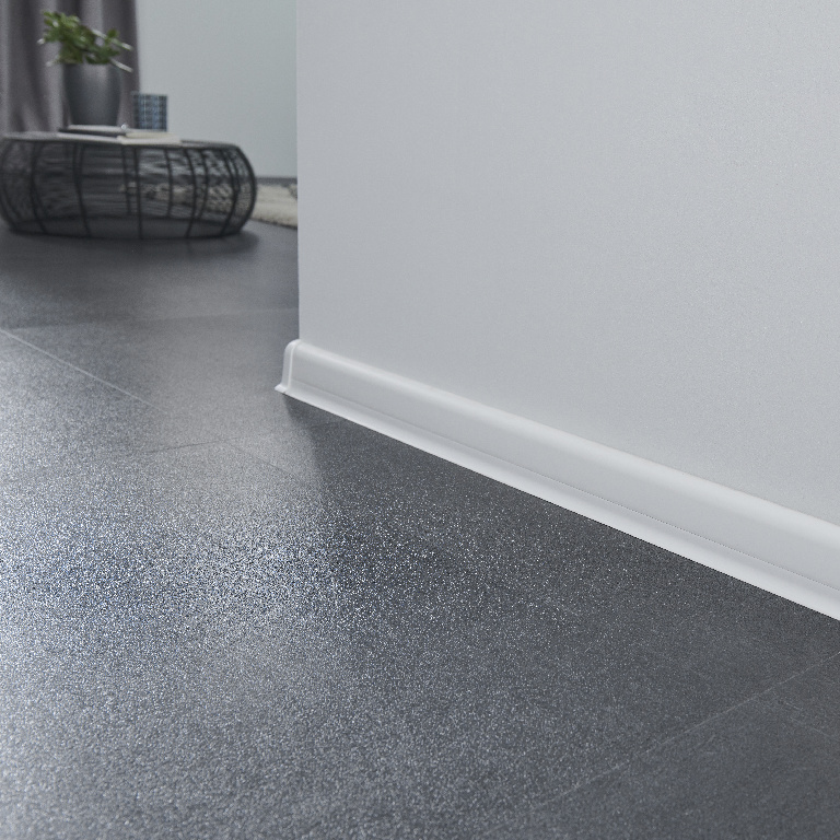 Plinta parchet GOODHOME, PVC, 220 x 5.9 x 2.3 cm, alb