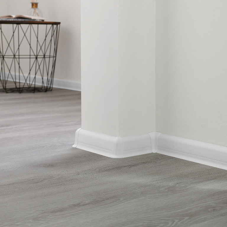 Plinta parchet GOODHOME, PVC, 220 x 5.9 x 2.3 cm, alb