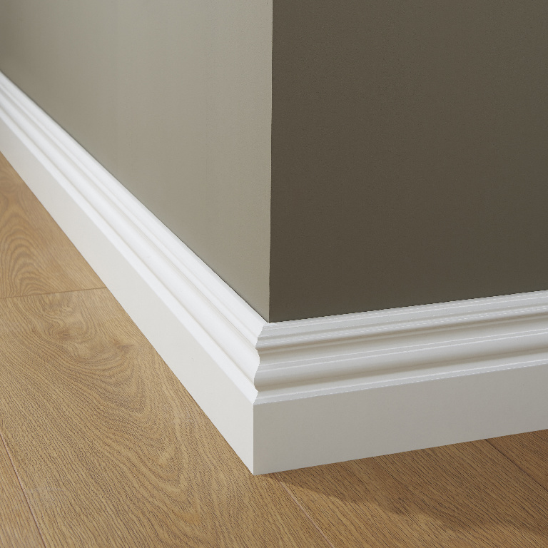 Plinta parchet GOODHOME, MDF, 220 x 12 x 1.9 cm, alb
