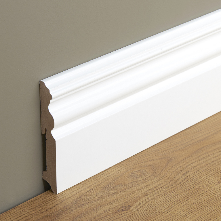 Plinta parchet GOODHOME, MDF, 220 x 12 x 1.9 cm, alb