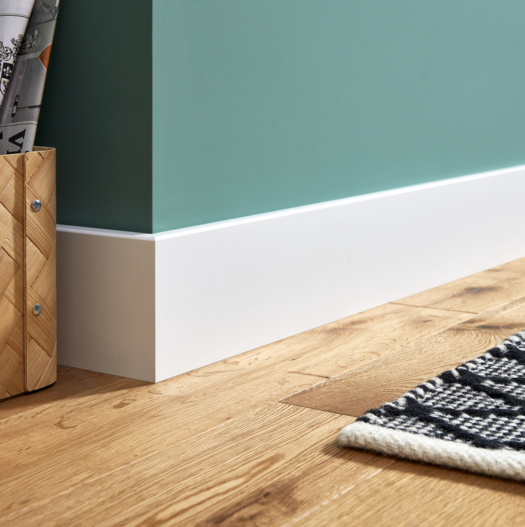 Plinta parchet GOODHOME, MDF, 220 x 10 x 1.6 cm, alb