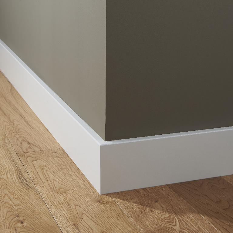 Plinta parchet GOODHOME, MDF, 220 x 10 x 1.6 cm, alb
