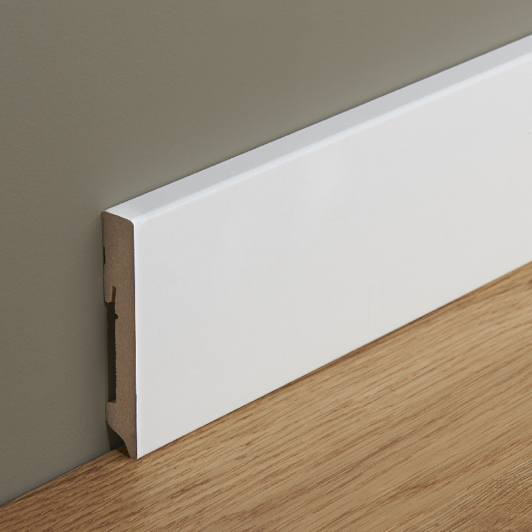 Plinta parchet GOODHOME, MDF, 220 x 10 x 1.6 cm, alb