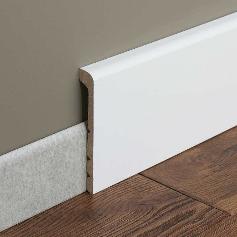Plinta parchet GOODHOME, MDF, 220 x 13.8 x 2.6 cm, alb