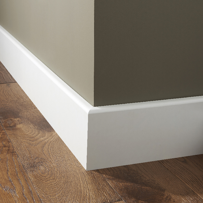 Plinta parchet GOODHOME, MDF, 220 x 13.8 x 2.6 cm, alb