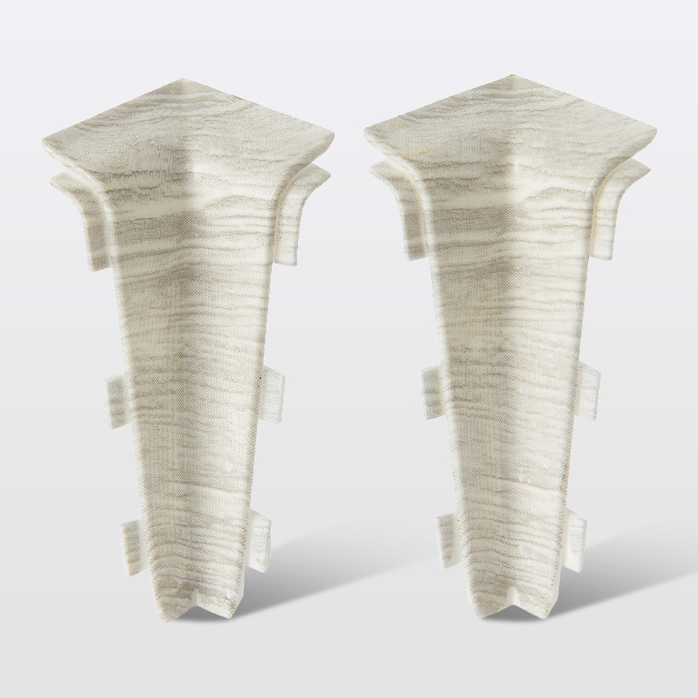 Colt plinta GOODHOME, PVC, 7.5 x 3.1 cm, 2 bucati, alb