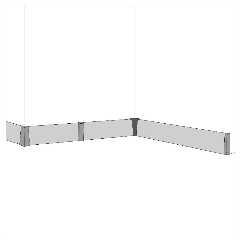 Colt plinta GOODHOME, PVC, 7.5 x 3.1 cm, 2 bucati, alb