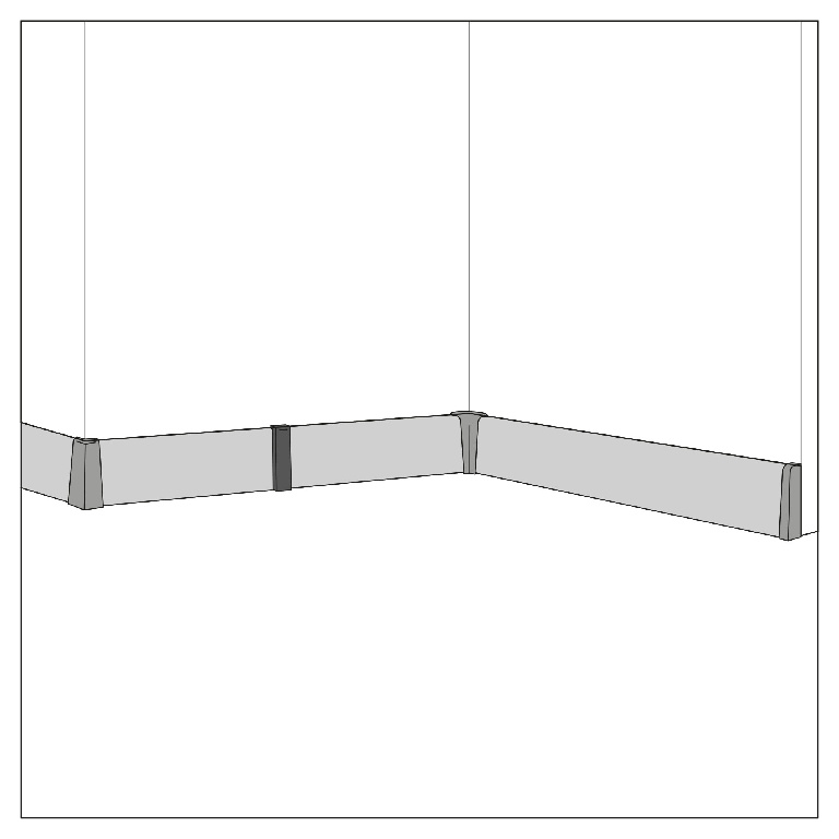 Accesorii imbinare plinta GOODHOME Decor 730, PVC, 7.5 x 2.4 cm, 2 bucati, natur