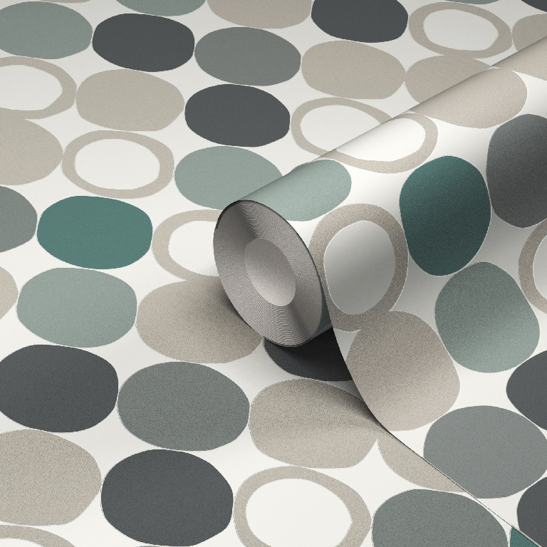 Tapet netesut GOODHOME, 0.53 x 10 m, verde, mat, geometric